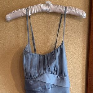 Semi-Formal Light Blue Silky Dress